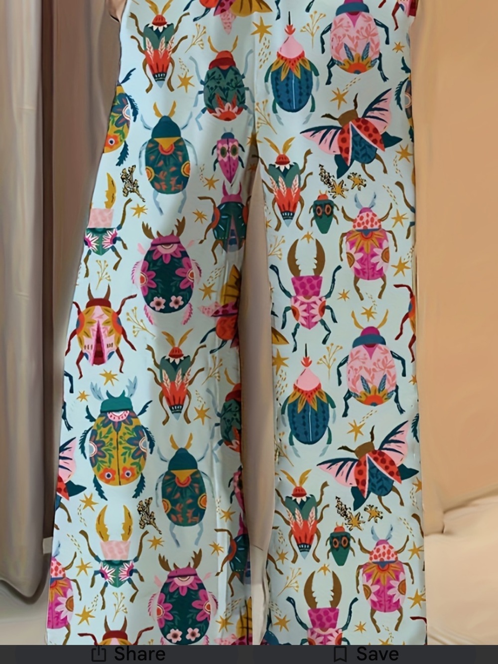 NWOT! COLORFUL HIGH WAIST, COLORFUL, WIDE LEG, SILKY PANTS. EXCELLENT CONDITION! - Picture 5 of 6